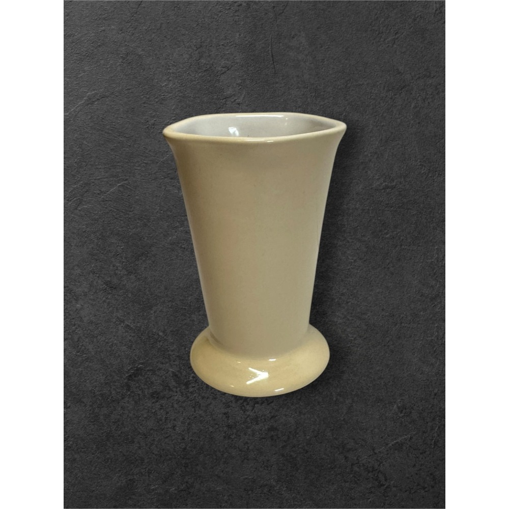 Ceramic Bud Vase Home Decor Small Cream Tapered Tricorn Rim